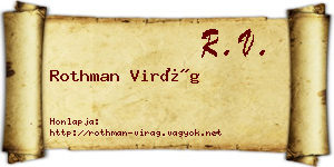 Rothman Virág névjegykártya